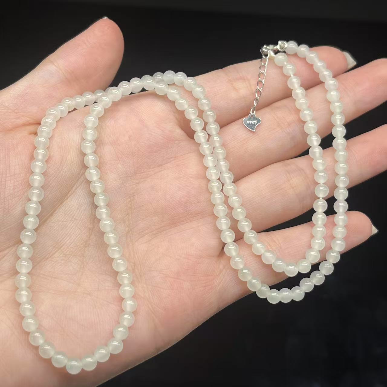 和田玉项链-约4mm-多样性发货-T明-Y1489