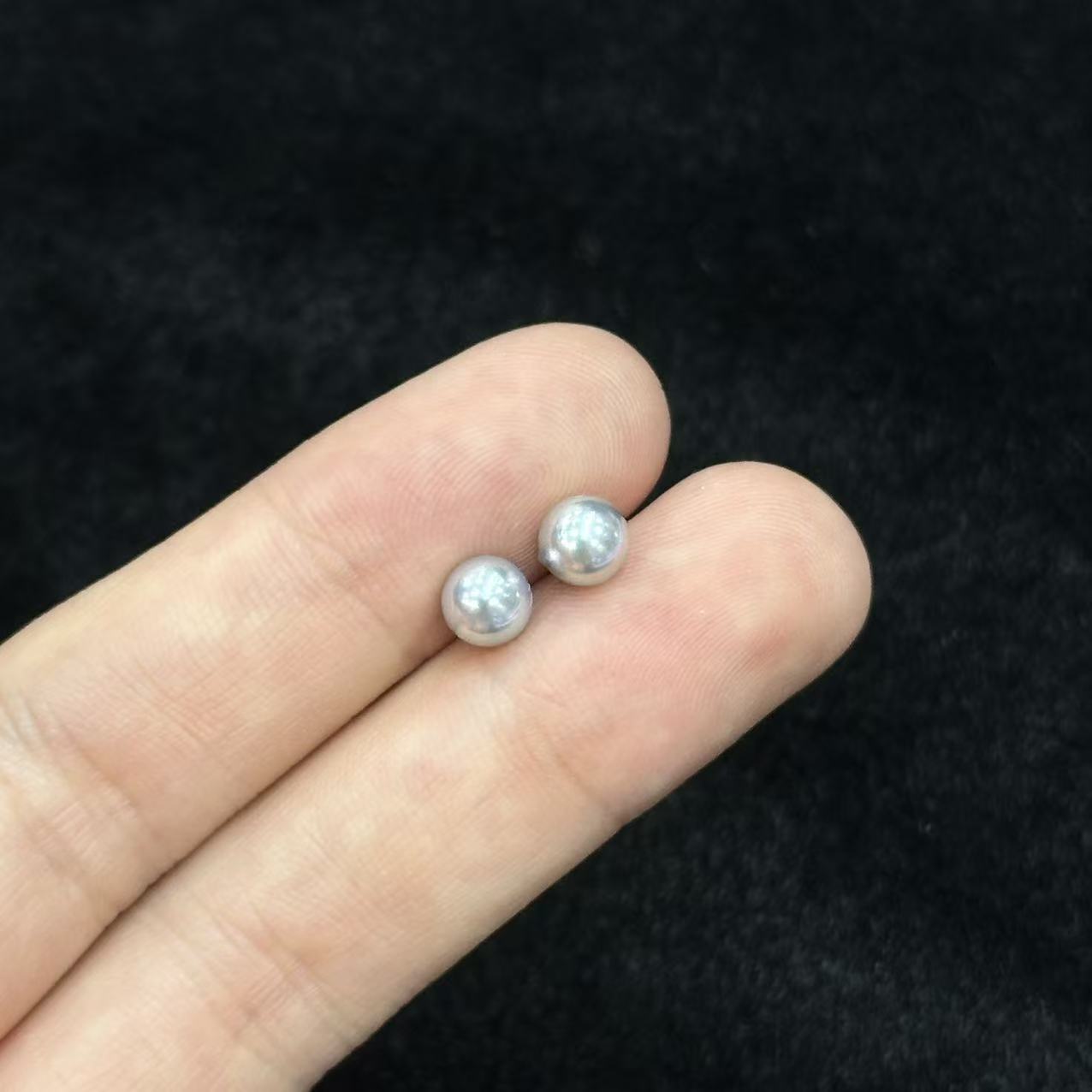 925银海水珍珠真多麻珍珠耳钉-约5mm-多样性发货-ZG珍-Y5177