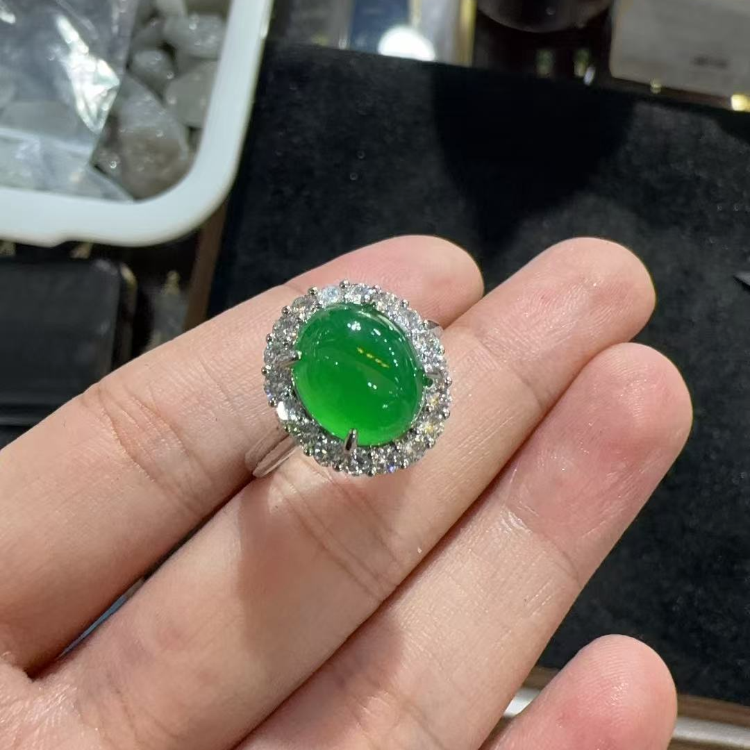 玛瑙玉髓戒指-约16*14mm-多样性发货-X升