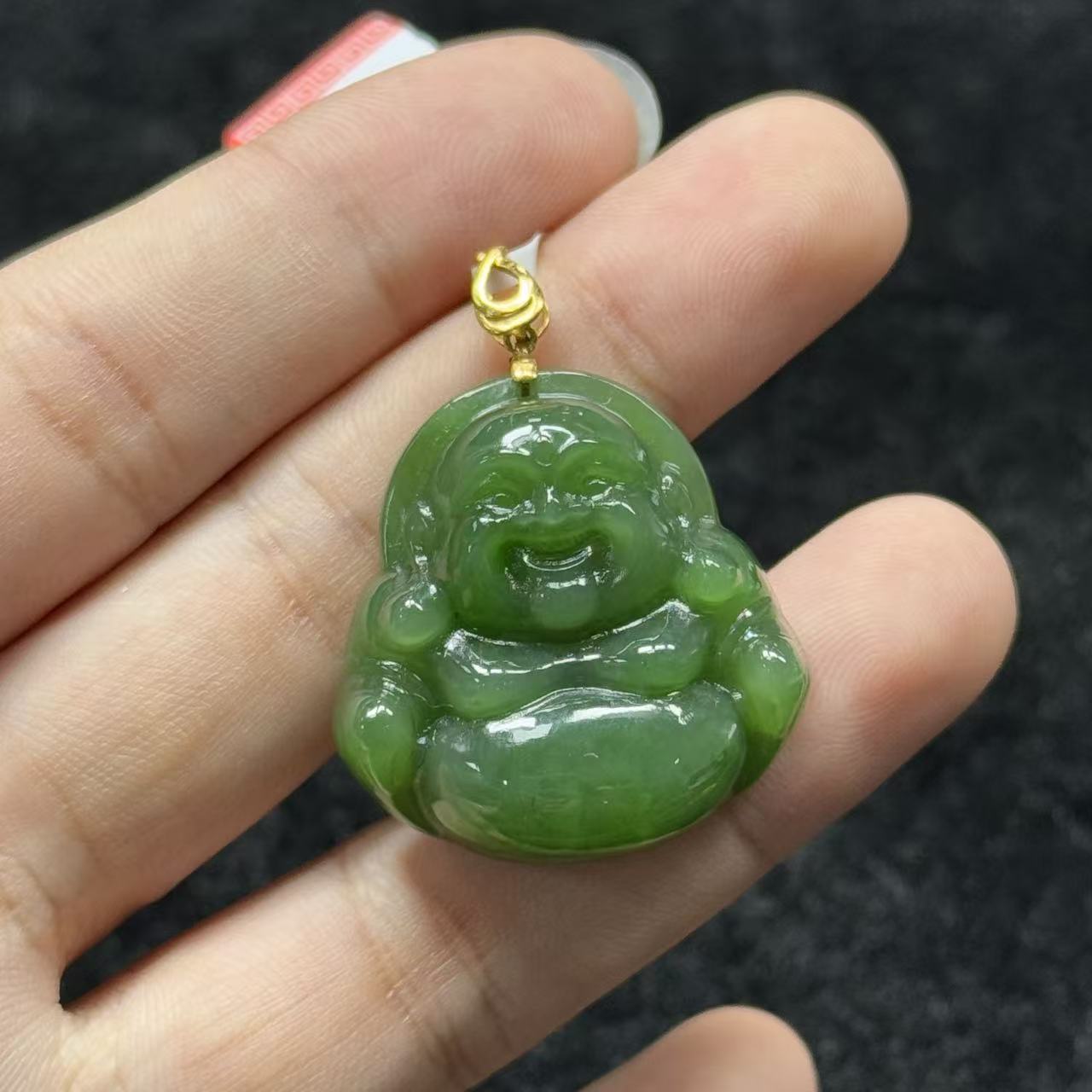 18k金和田玉吊坠-约38*29*10mm-多样性发货-自家B2023