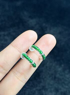 翡翠耳圈-约16mm-L银-多样性发货-A1404