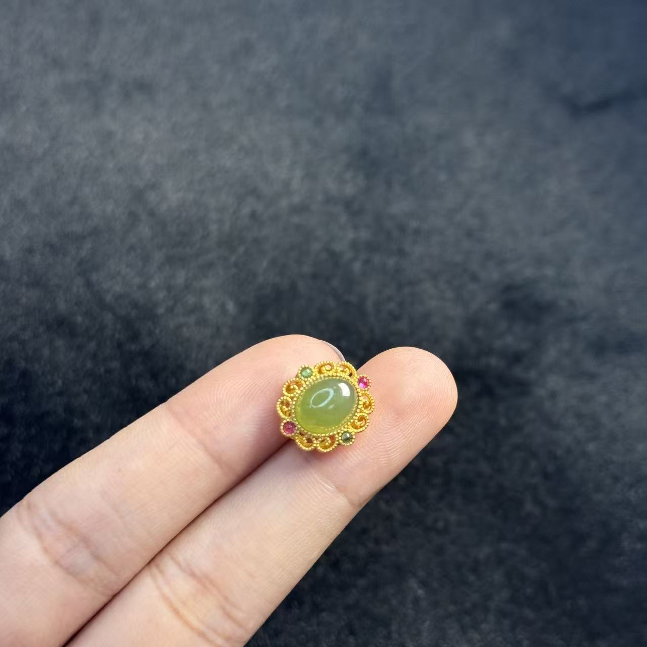 S925银和田玉配件，约8*6mm，多样性发货-自家YE10713，B7469，k1