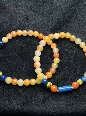 石英质玉金丝玉DIY单圈手串-约6mm-多样性发货-T福-Y329