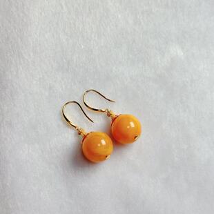 R祥 多样性发货 A8144 约13mm S925银蜜蜡耳钩