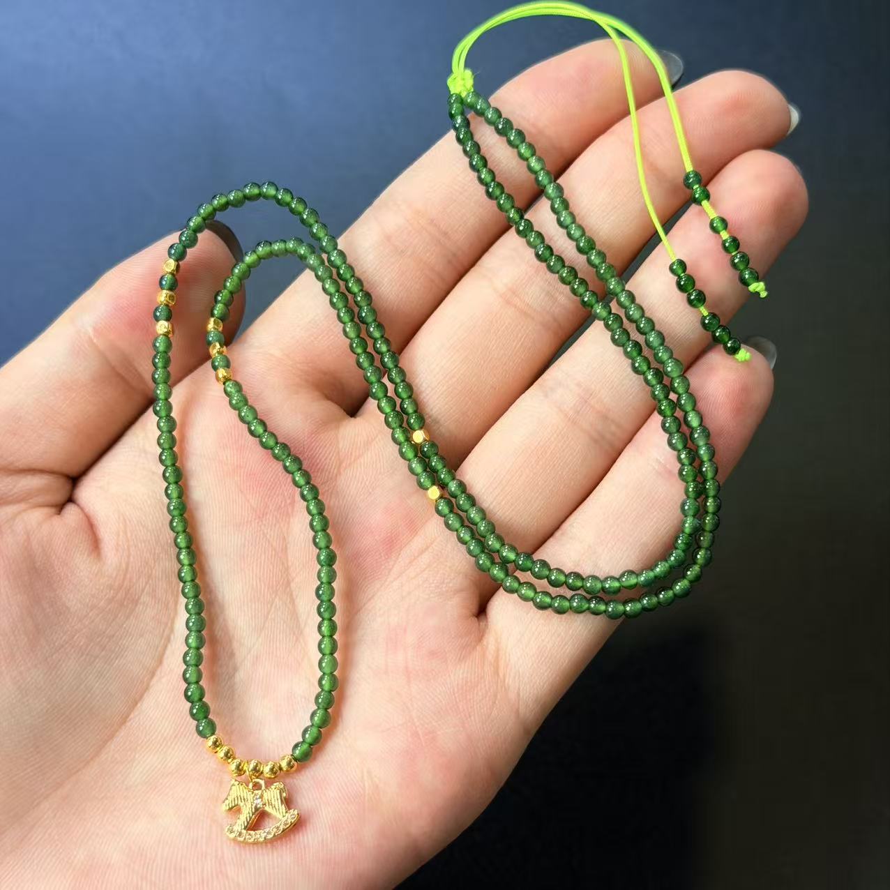 18K翡翠项链-约2mm-多样性发货-L银-A4712