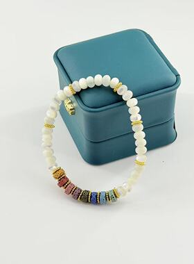 贝壳贝壳白贝母DIY单圈手串-约6mm-多样性发货-YX聚-V273