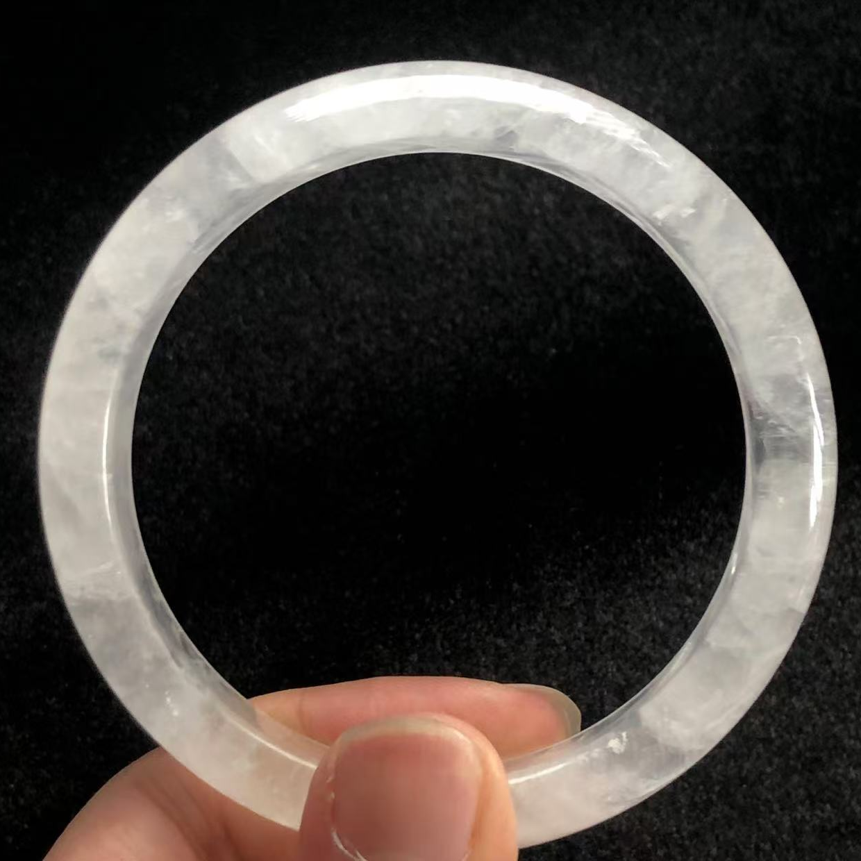 白水晶正圈手镯-约12mm-圈口53-63-多样性发货-R星-Y627