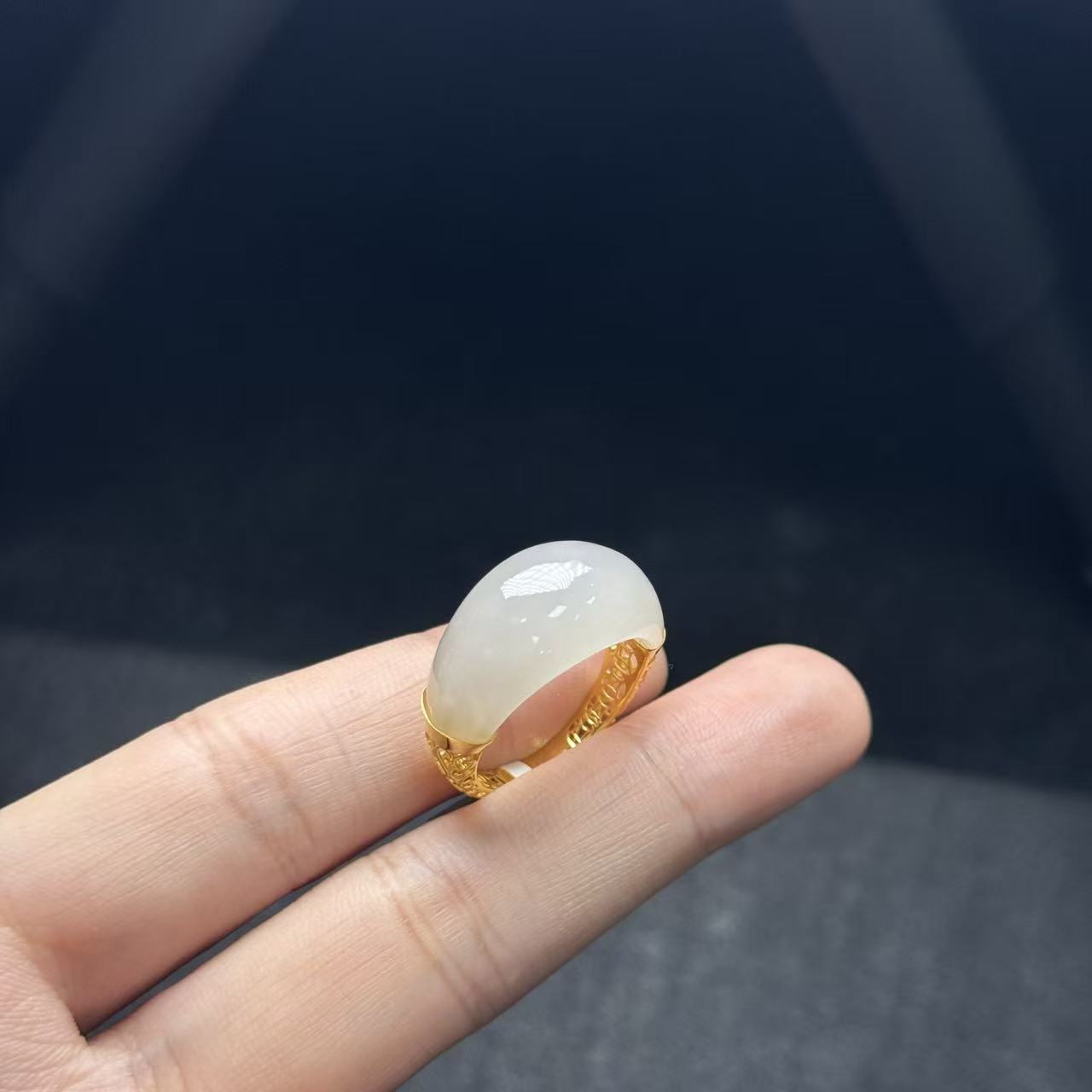 18K和田玉戒指多样性发货- YSP金 B3984