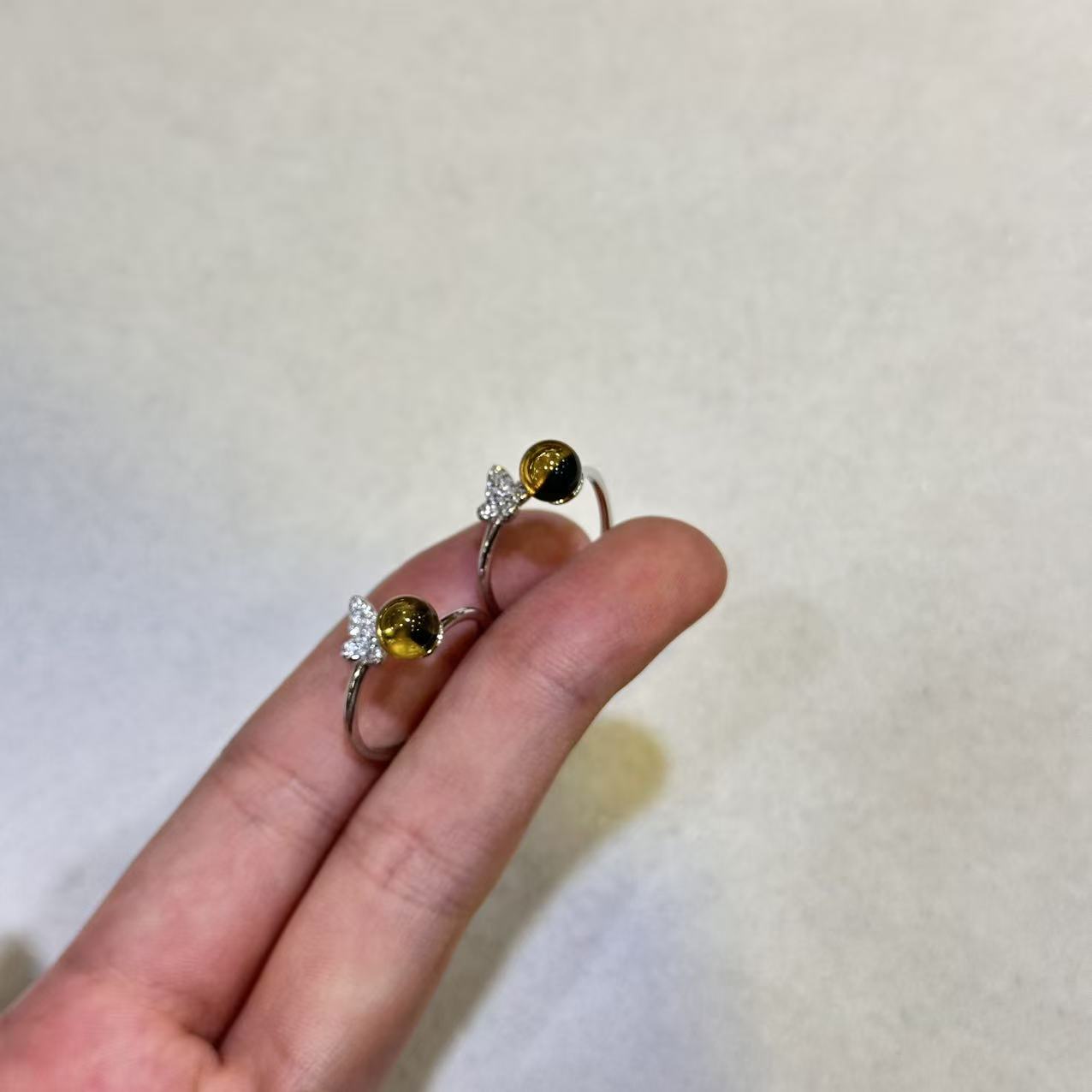 925银蓝珀蝴蝶戒指-约17mm-多样性发货-X喆-B1196