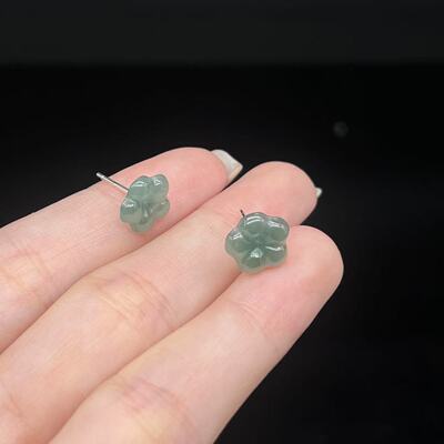 S925银翡翠小花耳钉-约10mm-多样性发货-B冰-Y1438