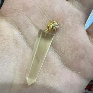 多样性发货 7mm Y森 约31 水晶无镶嵌S925银黄水晶吊坠