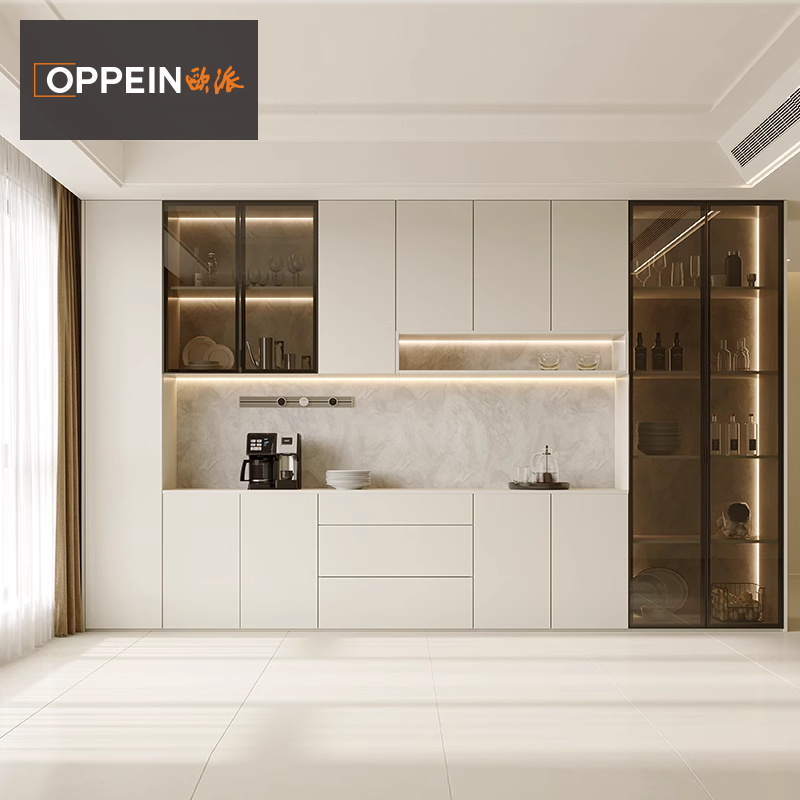 欧派现代简约餐边柜定制客厅靠墙