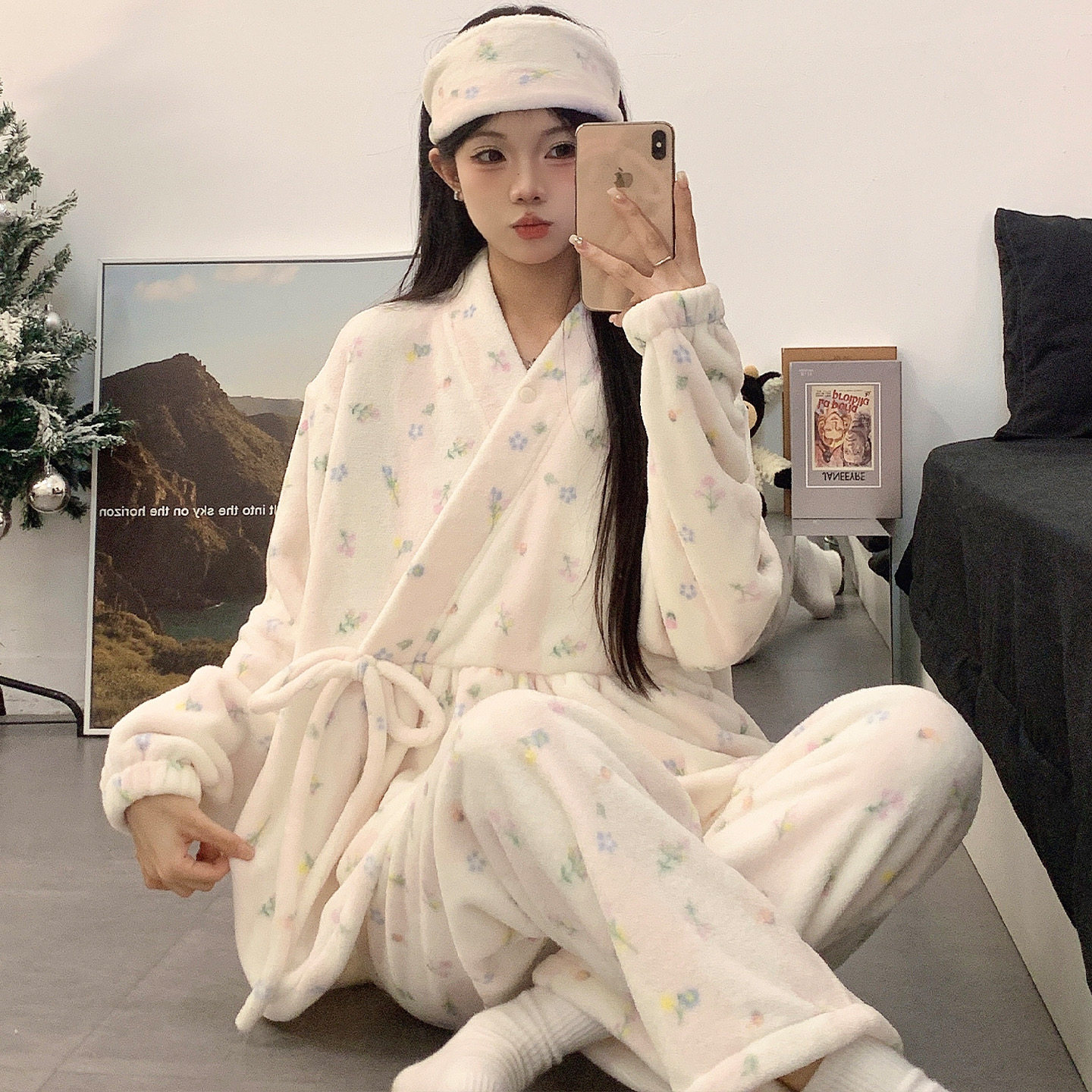 2025冬季珊瑚绒月子服套装