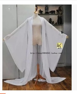 衫 大袖 汉服古装 外披大袖 雪纺披肩 广袖 拖地cos服拖尾古装 舞蹈服