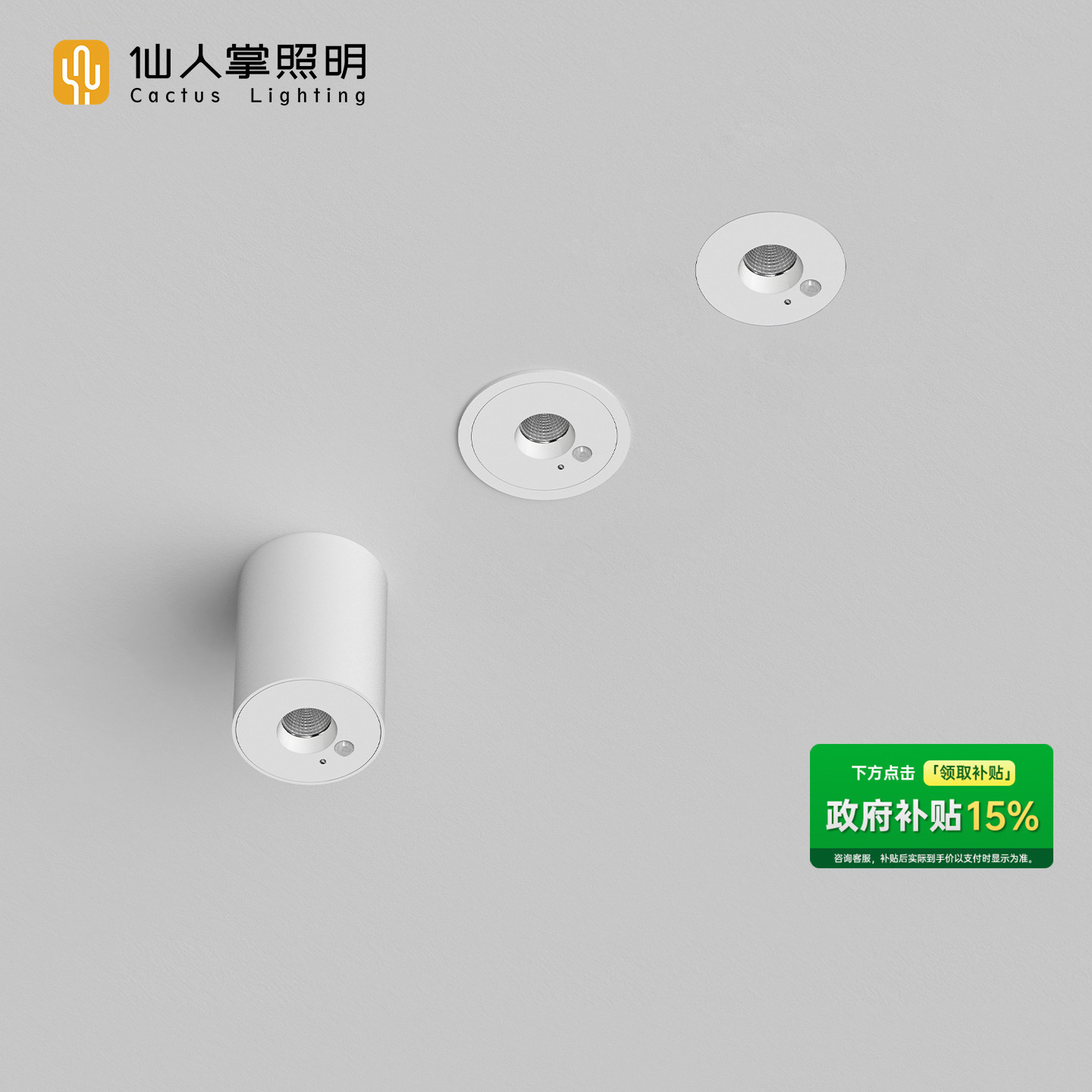 【政府补贴】仙人掌照明艾德蒙人体感应led明嵌装筒射灯过道楼梯