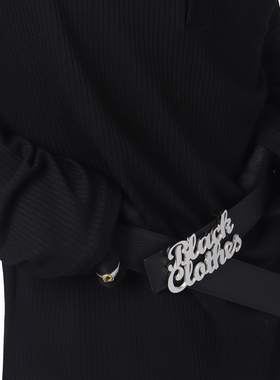 BlackClothes字母金属扣腰带