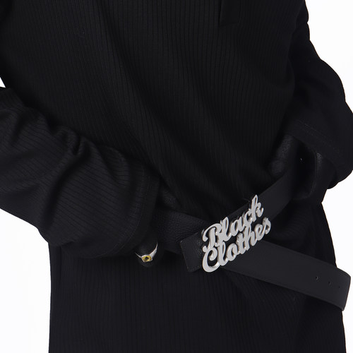 BlackClothes字母金属扣腰带