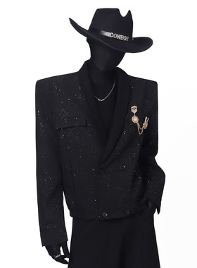 BlackClothes烫金满天星男西服