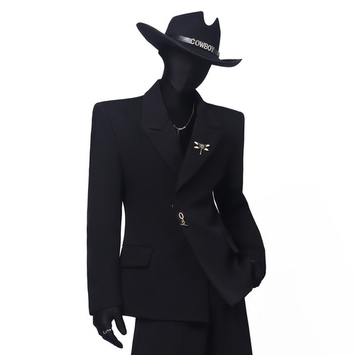 BlackClothes金属胸针西装外套