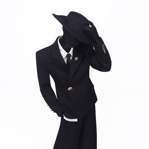 BlackClothes收腰男士休闲西装
