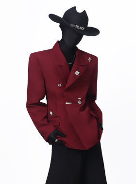 BlackClothes重工韩系高级感金属装饰西服收腰垫肩宽松男西装外套