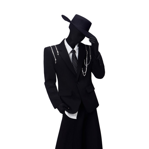 BlackClothes禁欲链条长袖西装