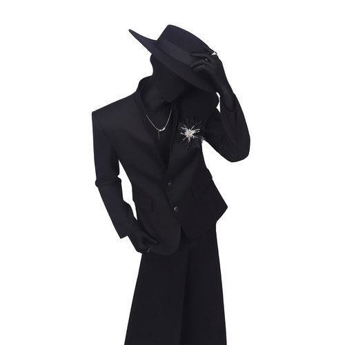 BlackClothes立领修身西装外套