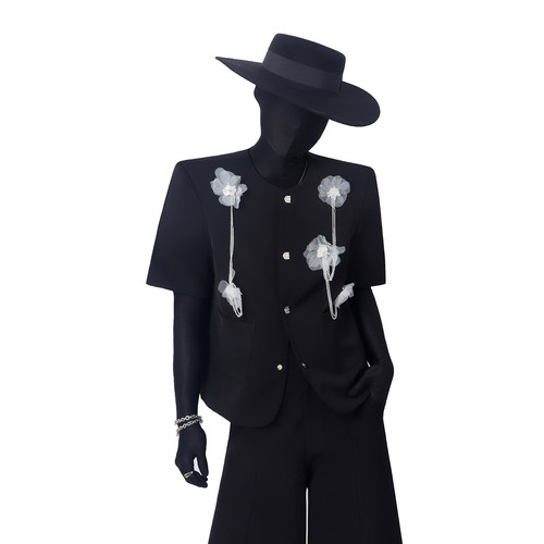 BlackClothes夏季短袖西装外套