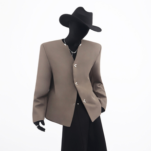 Blackclothes   简约ins风金属扣设计夹克小众痞帅垫肩外套上衣男