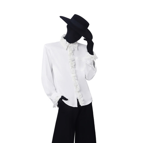 BlackClothes缎面玫瑰花男衬衫