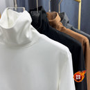 双面绒秋冬J内搭保暖发热德绒纯色打底衫 加绒加厚高领长袖 T恤男士