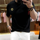 半袖 欧洲站圆领丝光棉男士 玉蚕丝高级感冰丝滑料大码 T恤修身 短袖