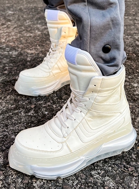 【帽子先森】嘎嘎帅高帮板鞋厚底真皮松糕鞋RO板鞋欧洲站休闲潮鞋