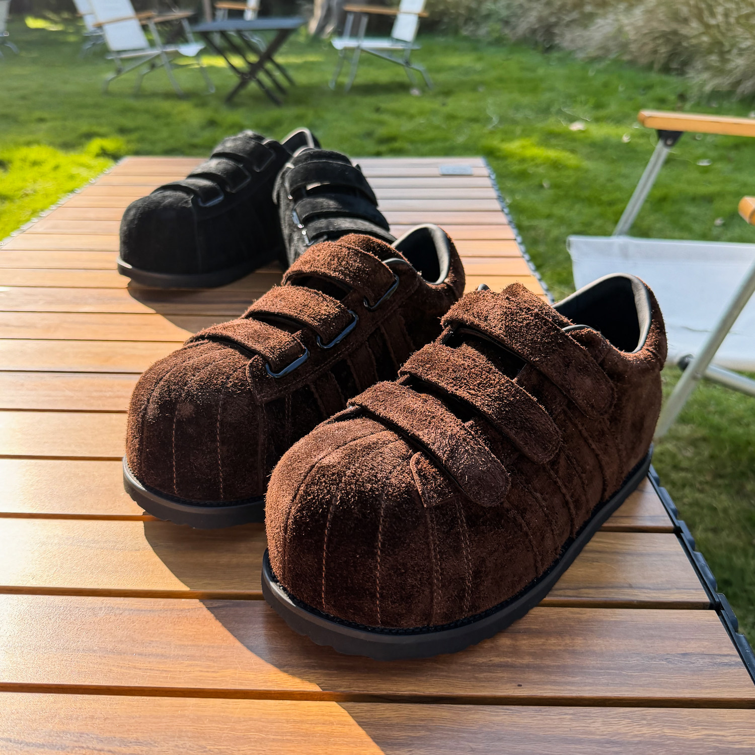 可可棕大头米奇松糕鞋老钱风潮鞋