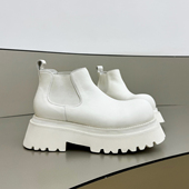 爱了白色厚底大头皮靴男增高真皮工装 帽子先森 靴欧货中帮潮鞋