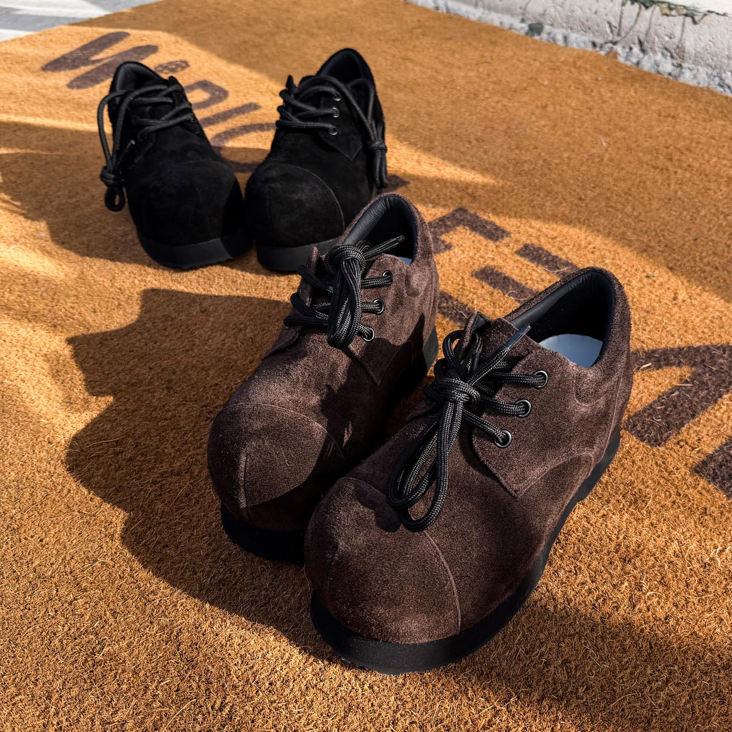 【帽子先森】懒洋洋栗棕色大头米奇德比鞋男牛反绒厚底松糕鞋潮鞋,流行男鞋,休闲皮鞋,淘宝优惠券,粉丝福利购,淘宝优惠卷