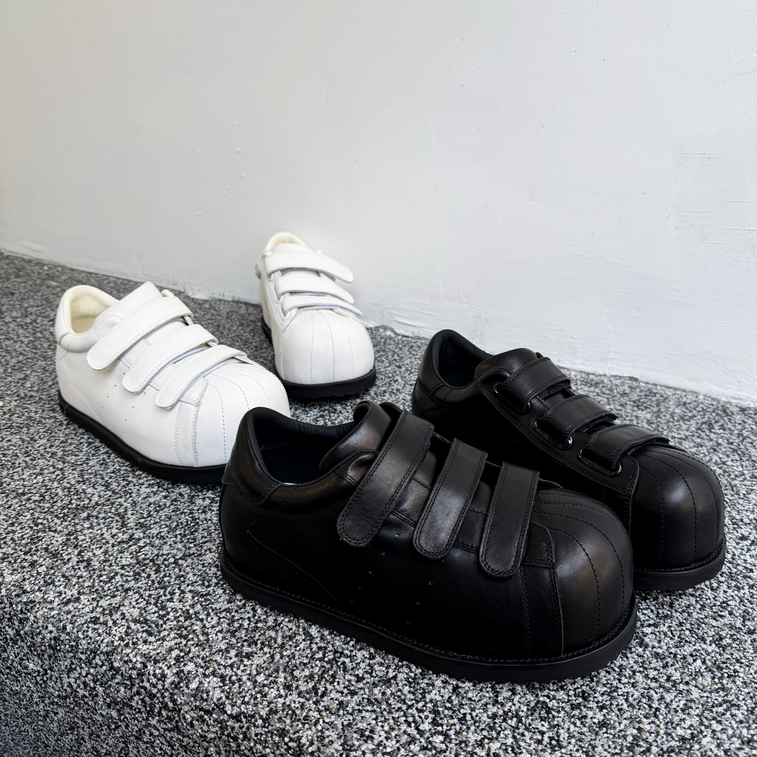 全能战士贝壳头滑板鞋男魔术贴牛