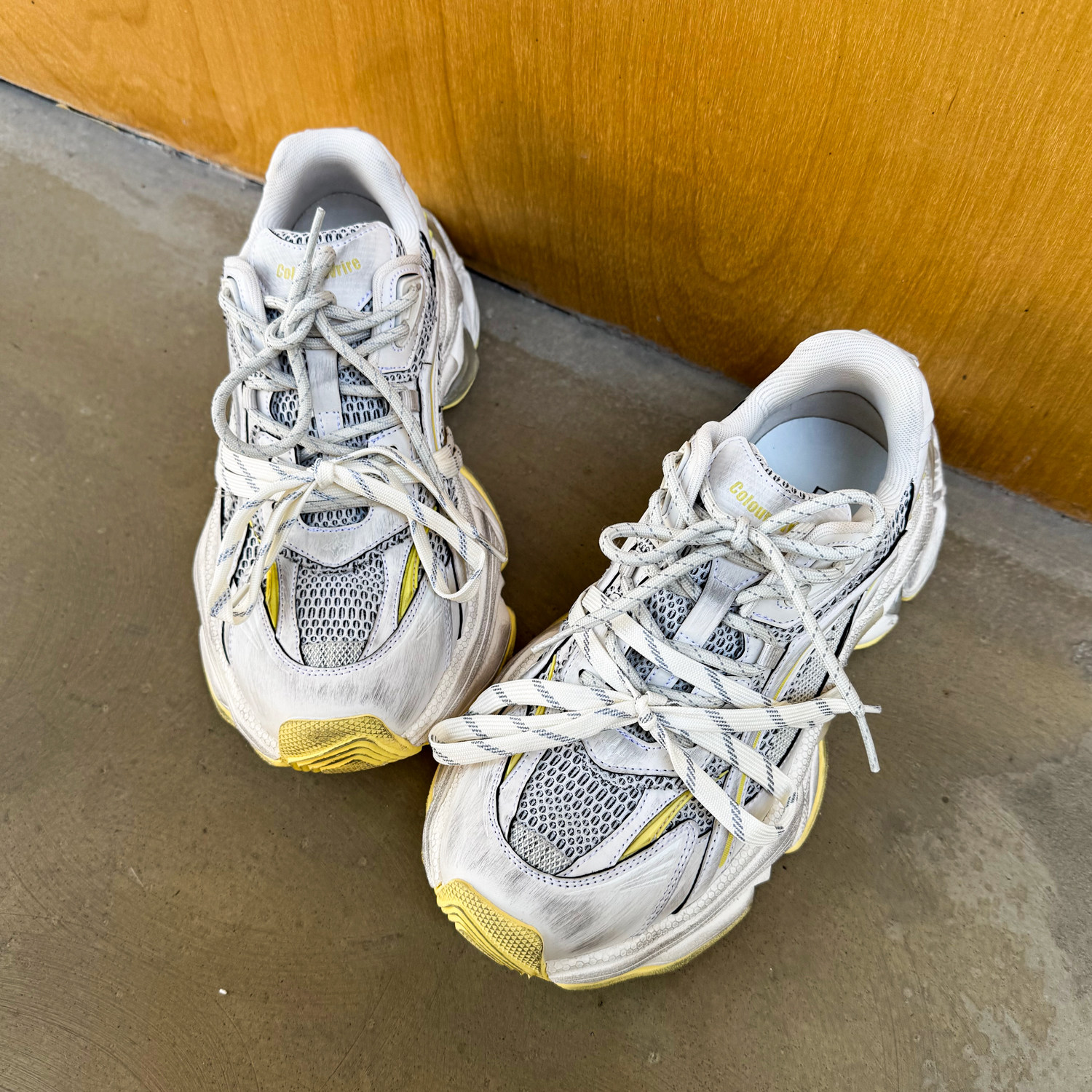 【帽子先森】好看白黄色复古做旧老爹鞋男厚底休闲运动鞋欧货潮鞋,流行男鞋,老爹鞋,淘宝优惠券,粉丝福利购,淘宝优惠卷