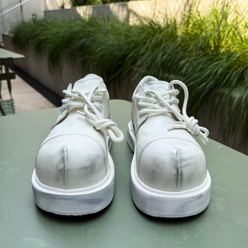 头大复古做旧白色牛皮鞋脏脏潮鞋