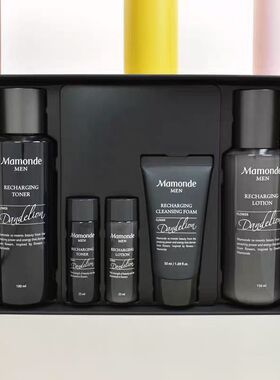 【韩国正品】Mamonde梦妆男士水乳洁面套装醒活水乳补水控油清爽