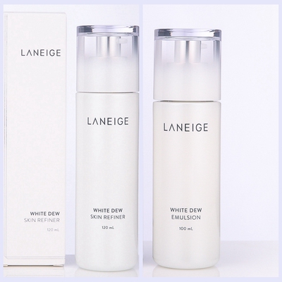 【韩国正品】Laneige兰芝臻白净透细肤水乳液洁面补水亮白改暗沉