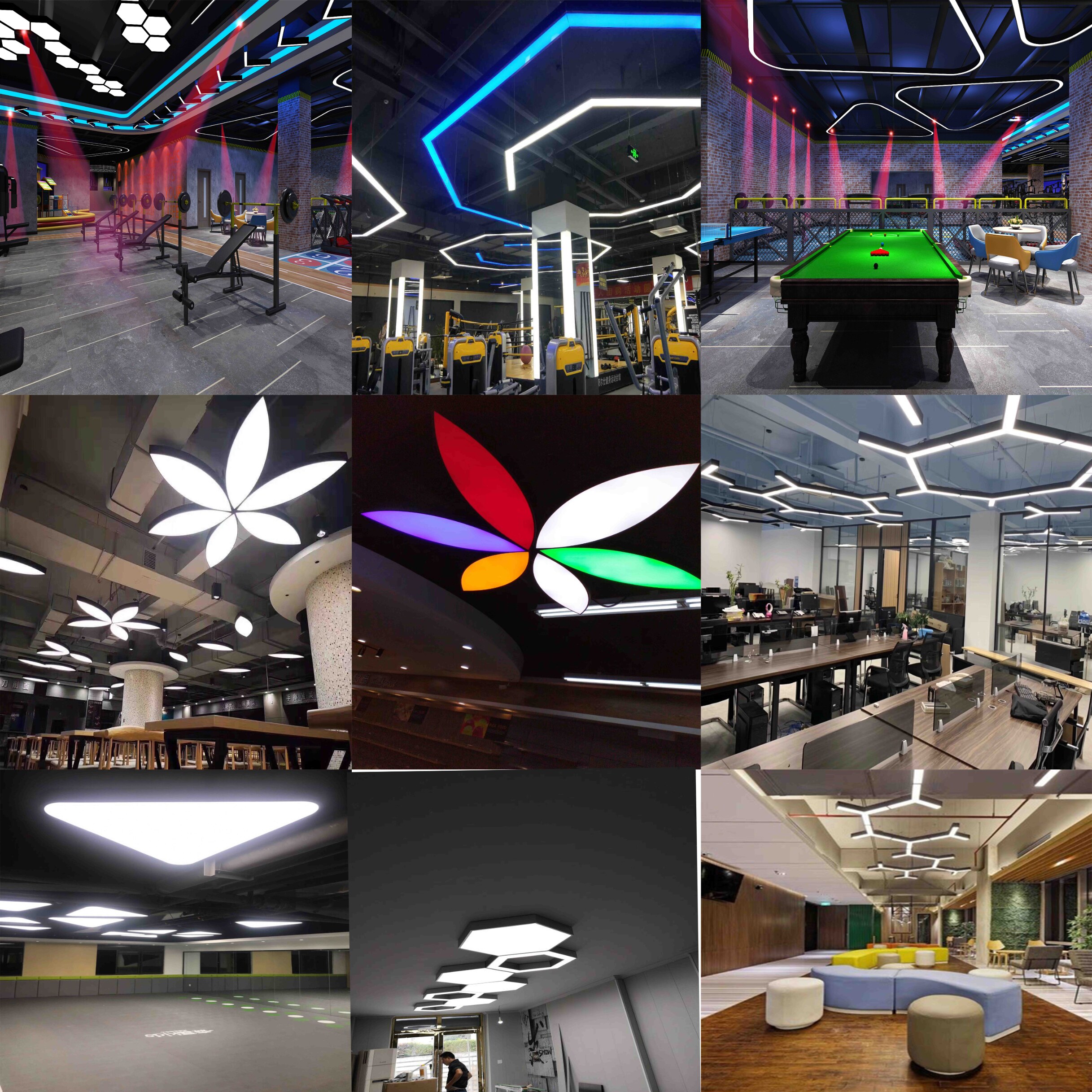 大型工程工装定制异形灯造型非标led展厅装饰科技感工业风商场超