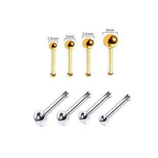 韩国超小迷你隐形小金豆豆银球钛钢鼻钉 多耳洞简约耳钉女 不褪色