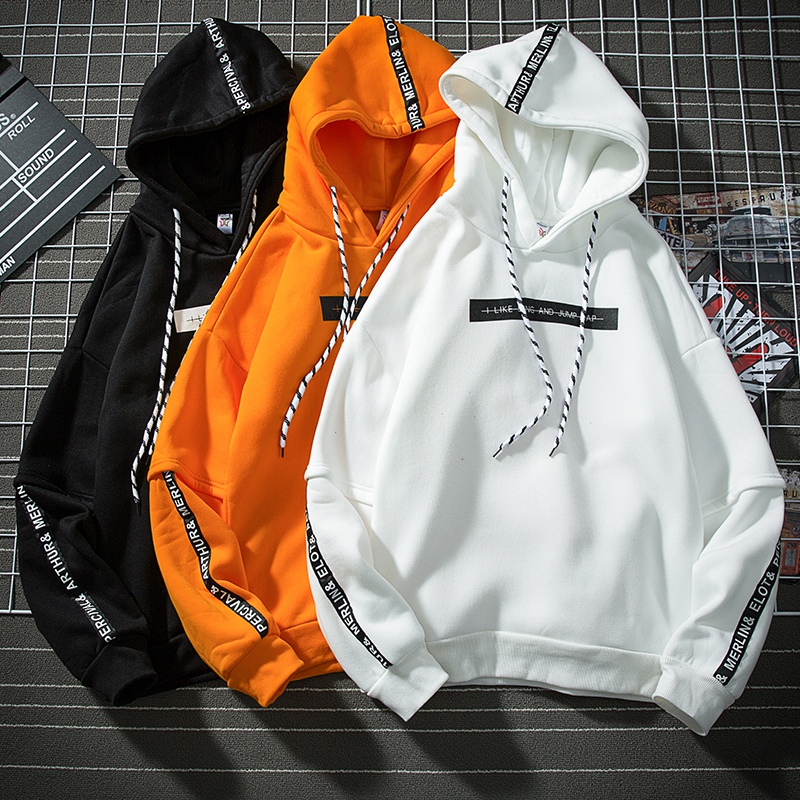 Autumn and Winter New Long Sleeve Sanitary Clothes Men's Harbour Tide Stitching Design Harbour Wind Flat Paving