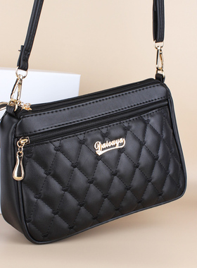 菱格单肩包女小包妈妈斜挎手机包大容量中老年买菜钱包女多层拉链