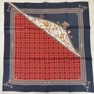 马蹬花扣90cm双面缎双面异色时尚 通勤围巾百搭披肩丝巾23姆米