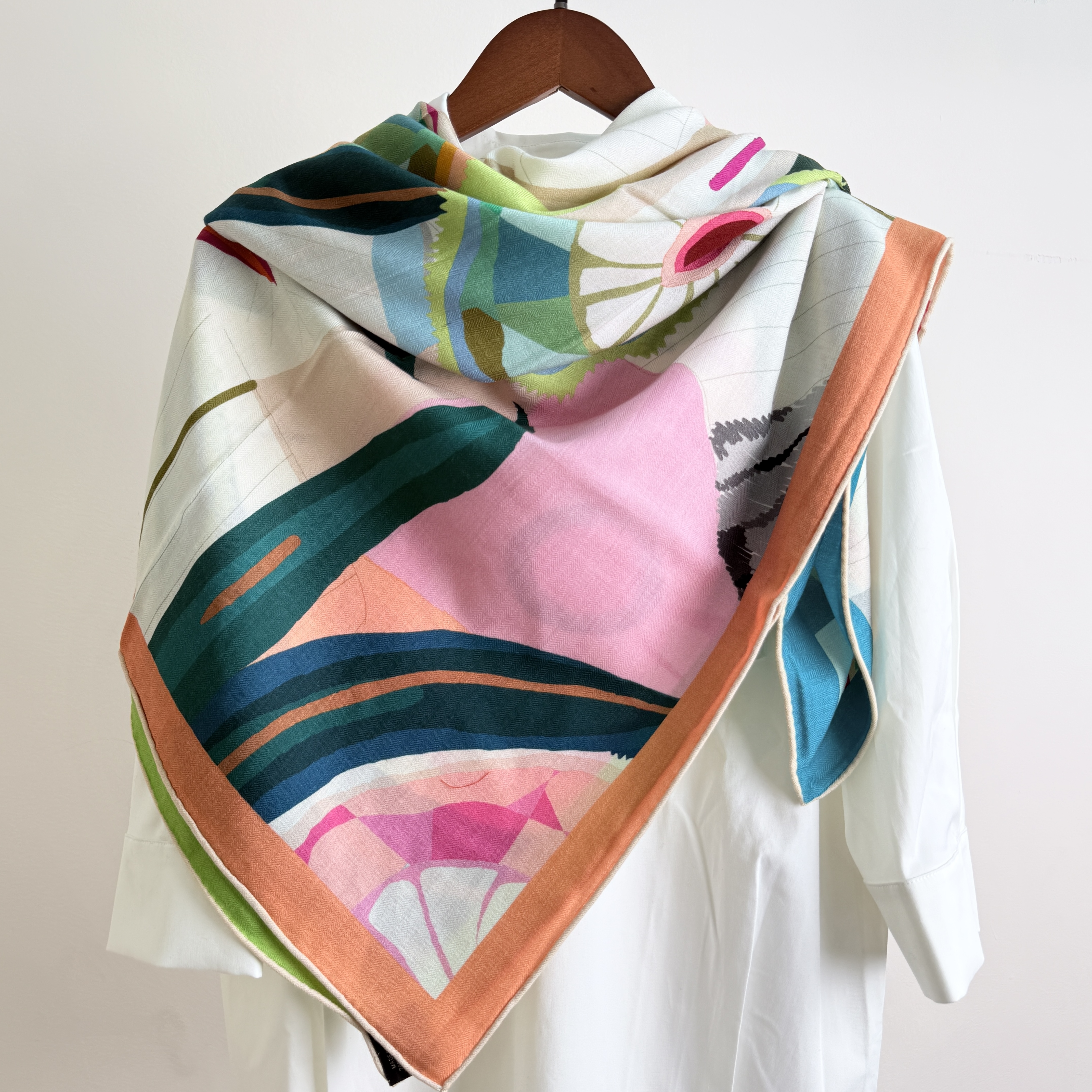 绿色多彩假期140cm丝毛大方巾时尚百搭丝巾披肩围巾