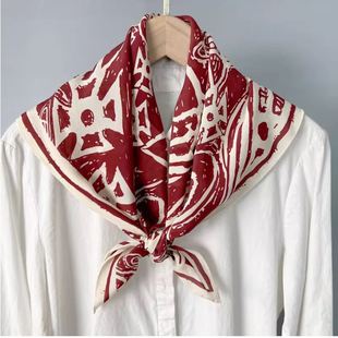 爆款 65cm100桑蚕丝真丝双绉中方巾纯手工卷边 西太后星球春秋新款