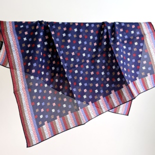 星落岛屿双绉100桑蚕丝65cm时尚 百搭丝巾披肩围巾