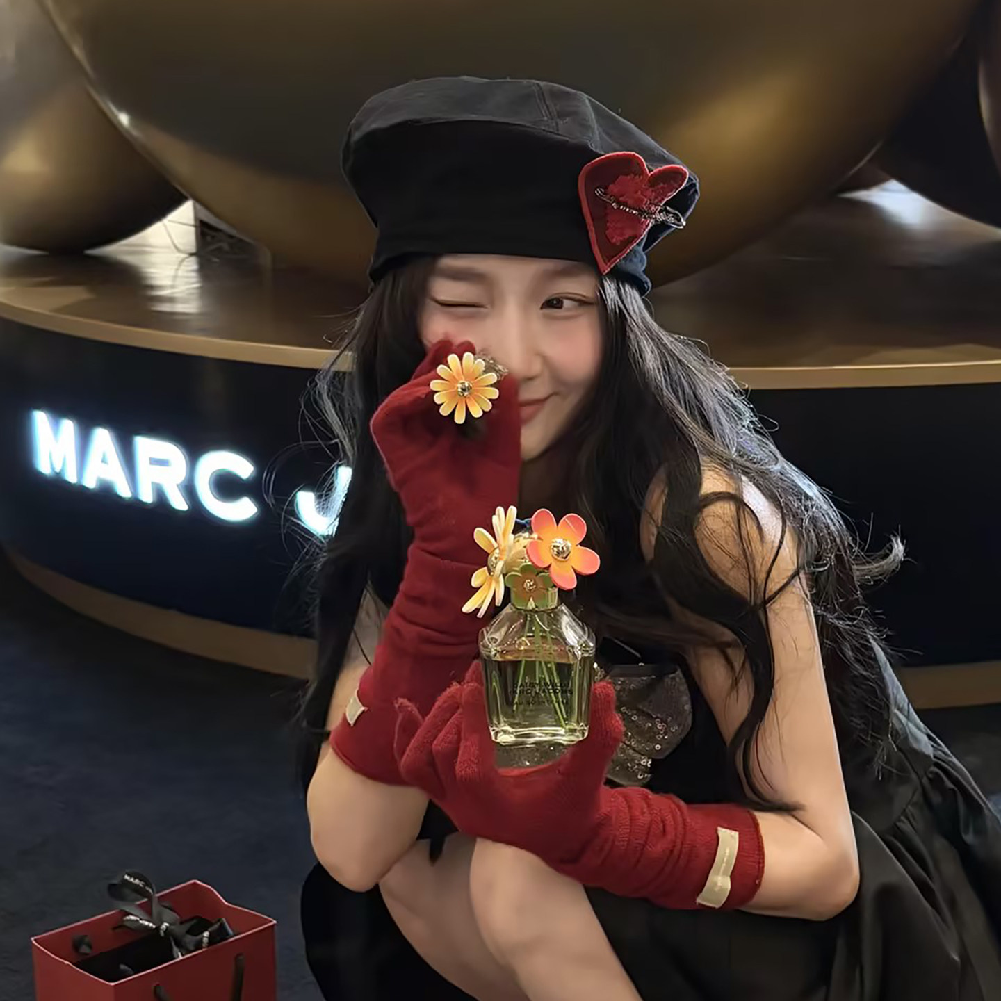 Y2K甜美爱心贴布贝雷帽女秋冬季日系小众设计感百搭显脸小画家帽